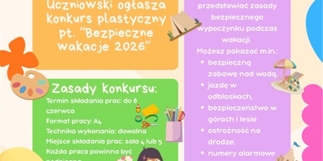 Bezpieczne wakacje 2026 - konkurs plastyczny kl.0-3