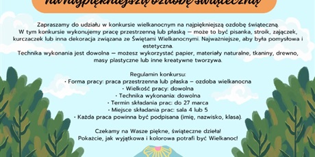 Najpiękniejsza ozdoba wielkanocna-konkurs kl.0-3