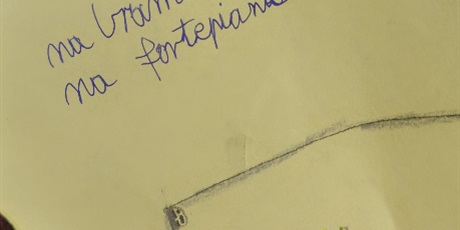 Powiększ grafikę: Papierowe kółko z napisanymi przez chłopca swoimi mocnymi stronami.