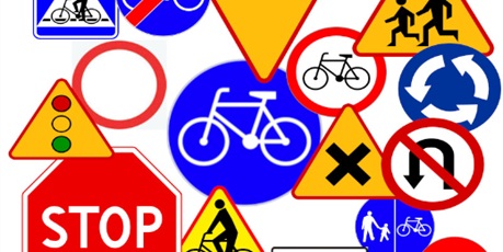 Powiększ grafikę: Rysunek znaków drogowych
